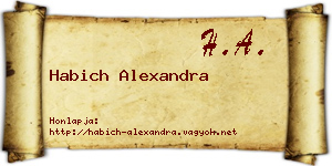Habich Alexandra névjegykártya